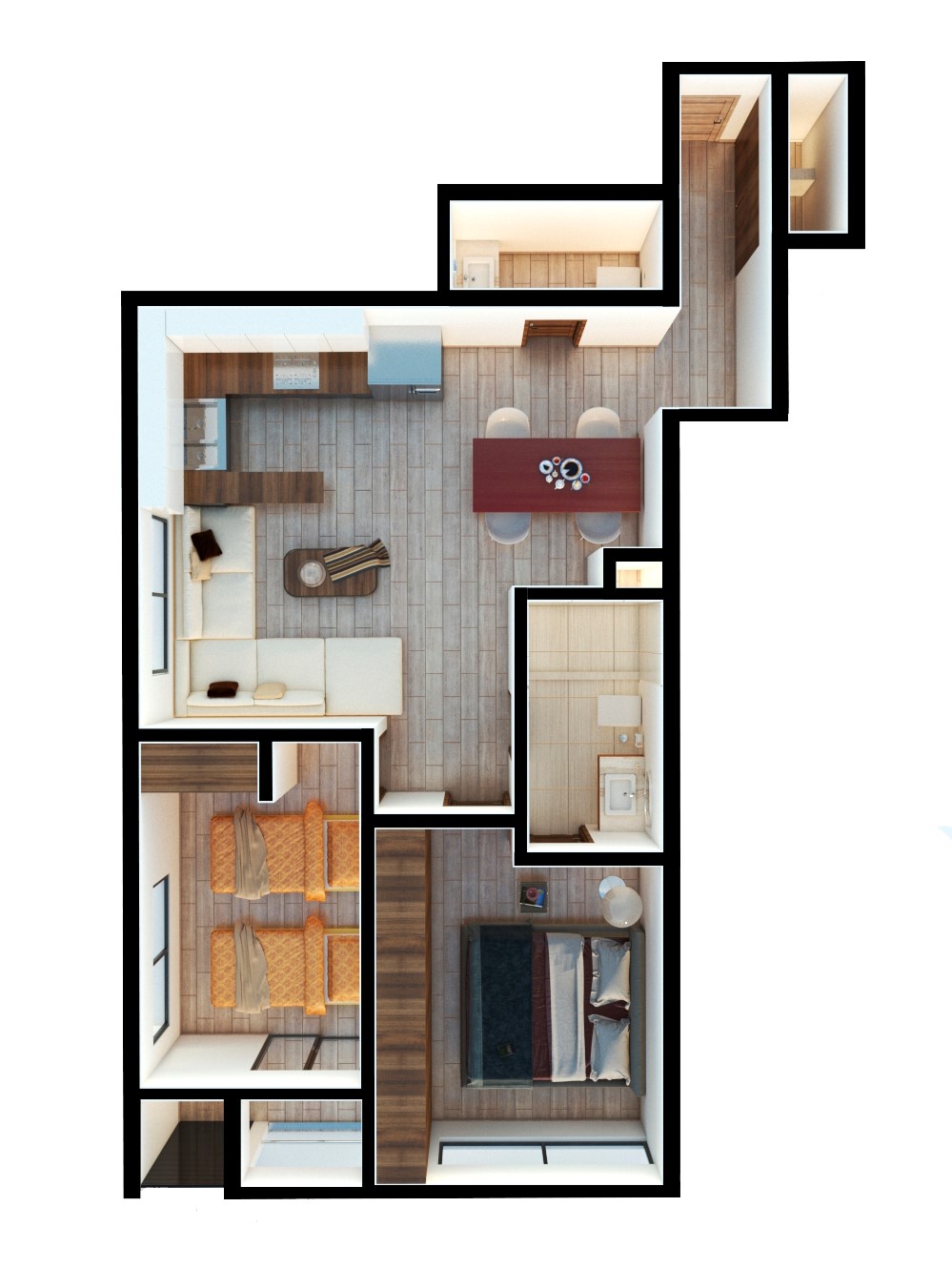 Departamento de 2 recámaras en Livent Anáhuac, modelo 6